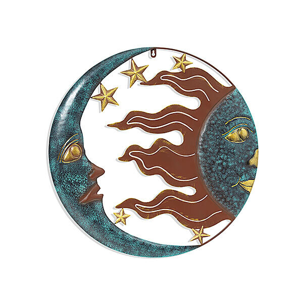24&quot; METAL SUN &amp; MOON WALL DECOR