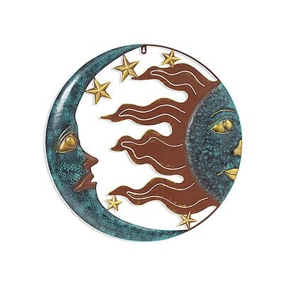 24&quot; METAL SUN &amp; MOON WALL DECOR