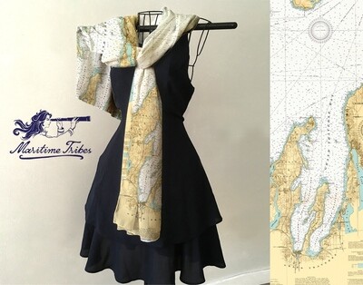 NAUTICAL CHART SCARF - GRAND TRAVERSE BAY