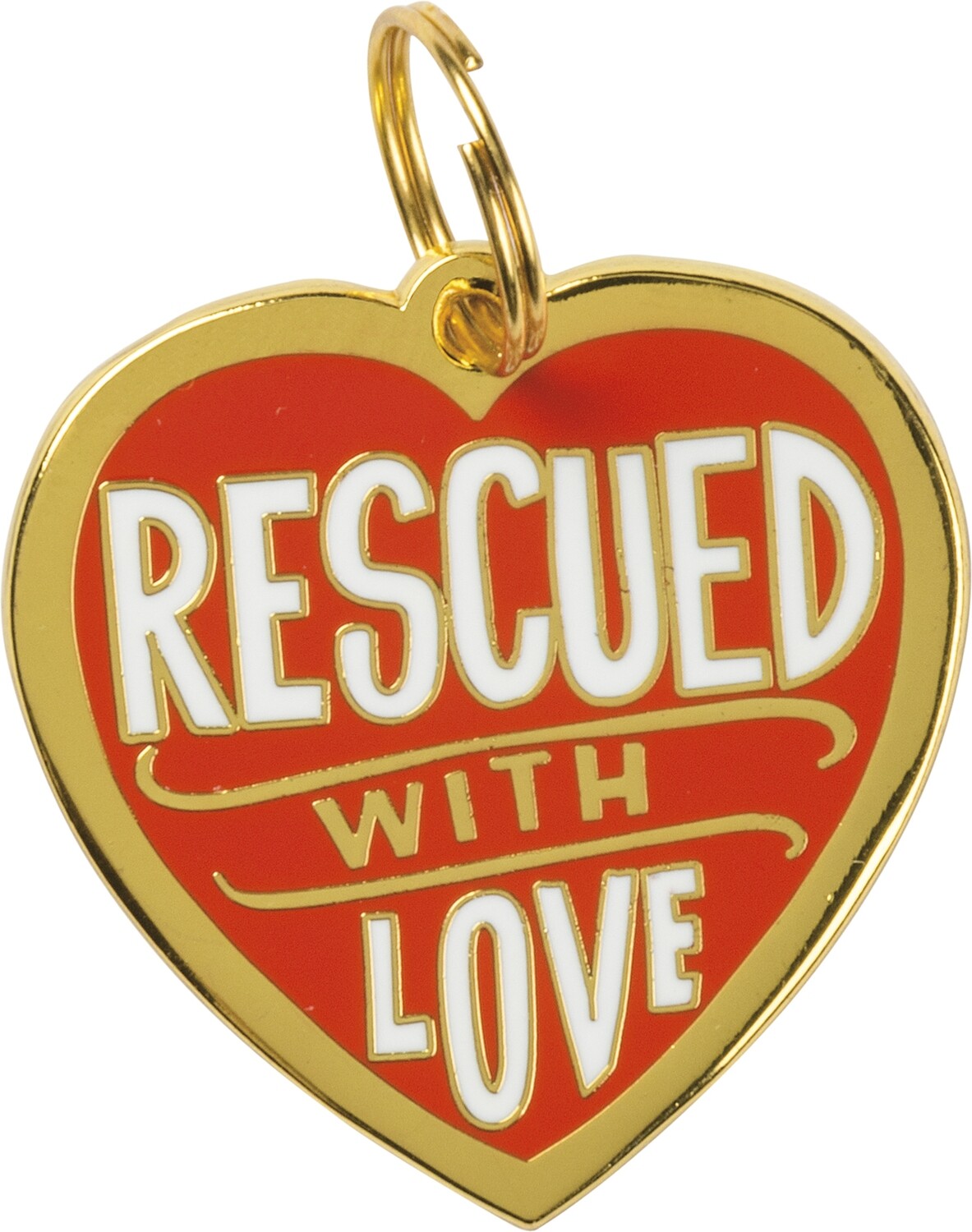 DOG COLLAR CHARM - RESCUED WITH LOVE