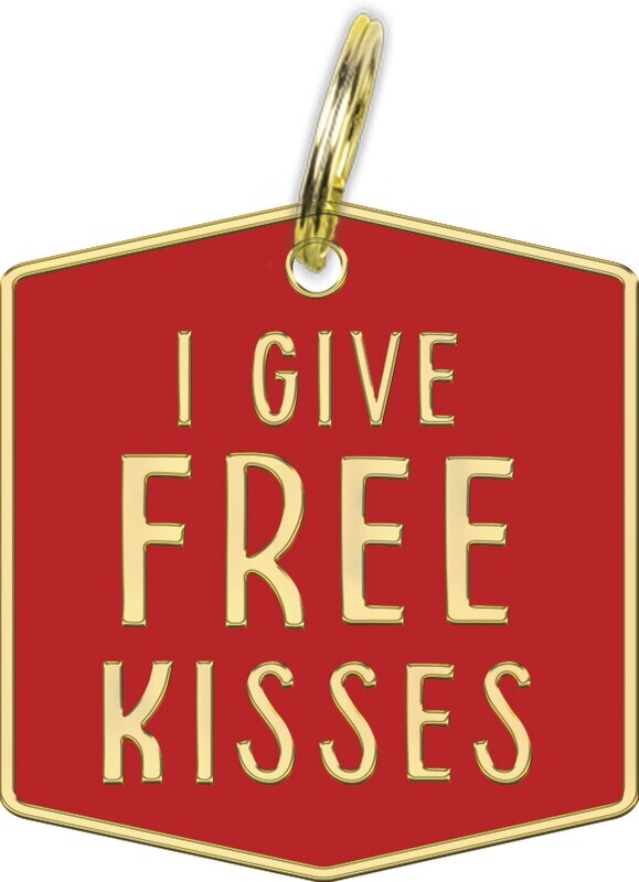 DOG COLLAR CHARM - FREE KISSES