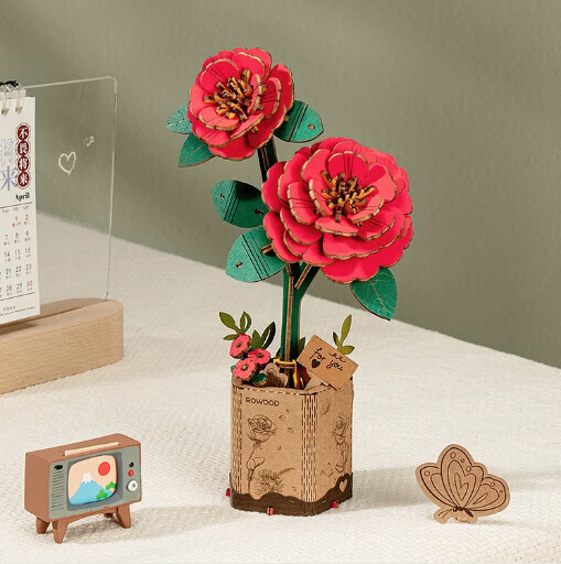 RED CAMELLIA 3D PUZZLE