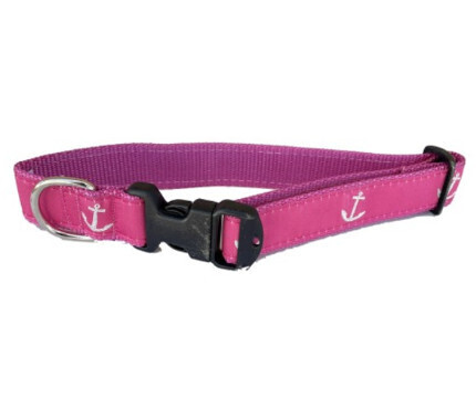 DOG COLLAR  PINK ANCHOR XS