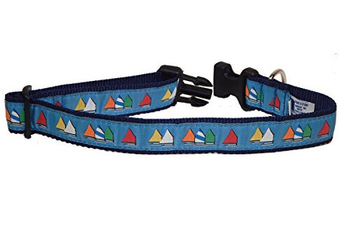 DOG COLLAR BLUE RAINBOW FLEET M