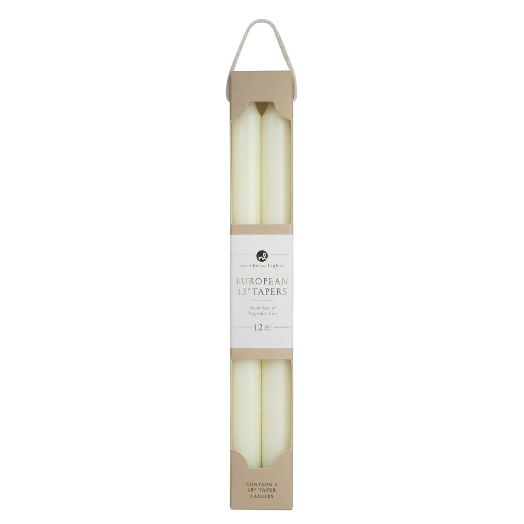 12&quot; TAPER CANDLES BY NORTHERN LIGHTS - 2PK, SCENT: IVORY