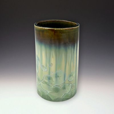 CRYSTALLINE GLAZED TUMBLER - PATINA DARK OLIVE