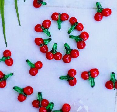 MURANO GLASS CHERRY BEADS