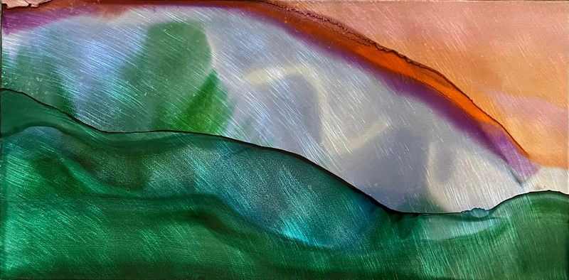 MINI #0624 12&quot;X6&quot; - ALCOHOL INK ON ALUMINUM