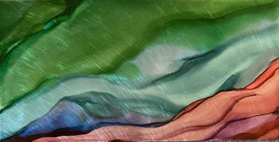 MINI #0424 12&quot;X6&quot; - ALCOHOL INK ON ALUMINUM