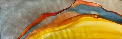 MINI #0124 18"X6" - ALCOHOL INK ON ALUMINUM
