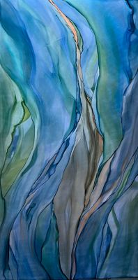 SWAY WITH ME #2445 | 24"X48" | ALCOHOL INK ON ALUMINUM