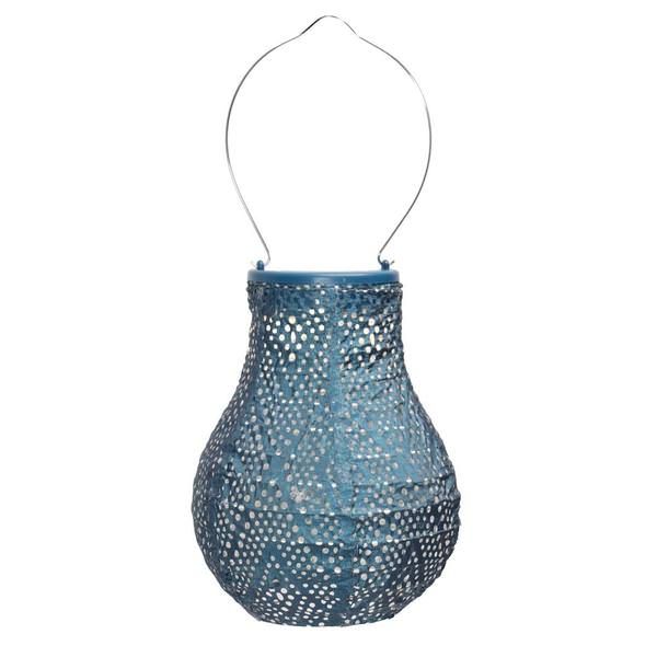 LUMIZ  Indoor / Outdoor Bulb Ikat Lantern, Petrol