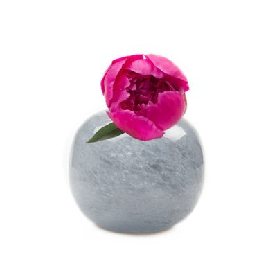 Ligne Glass Modern Flower Vase - Sphere Ice Blue