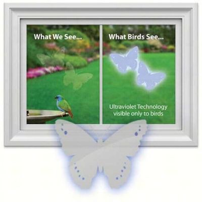 BUTTERFLY WINDOW DECAL TO DETER BIRDS