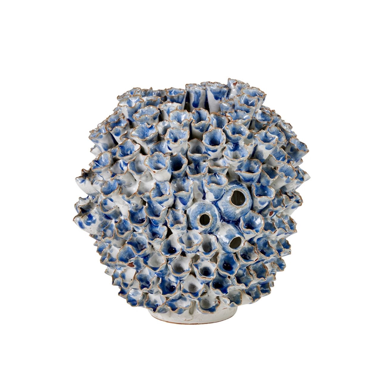 BLUE &amp; WHITE MEDIUM CERAMIC CORAL VASE