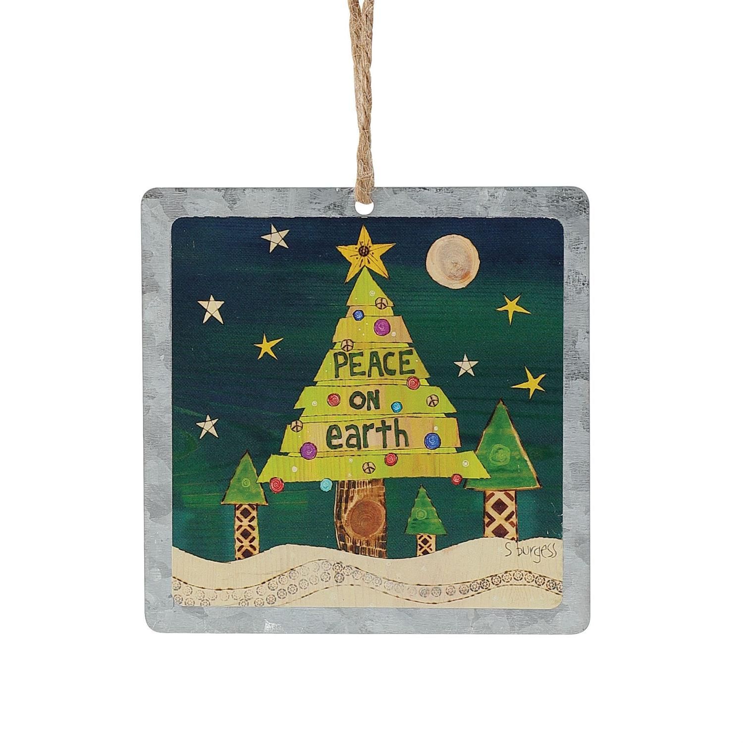 Peace on Earth Tin Ornament - Painted Peace Collection