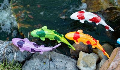 Garden Koi Fish on Stake Yellow/Orange