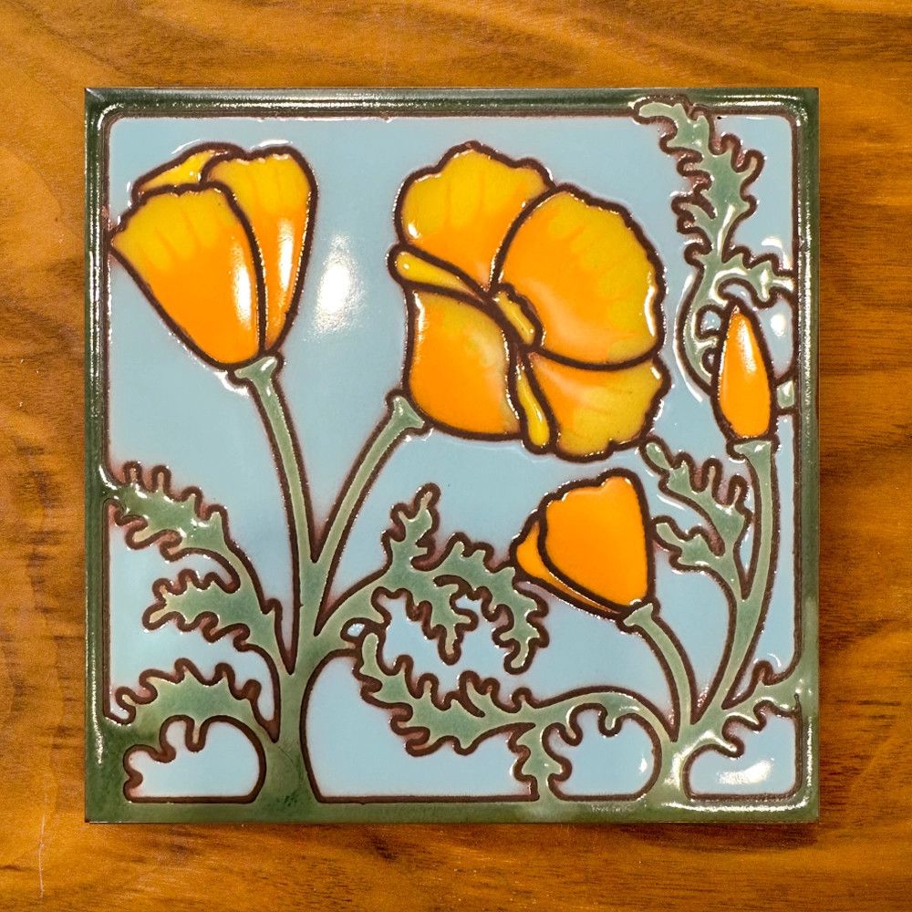 6X6 TILE - ALHAMBRA - GOLDEN POPPIES