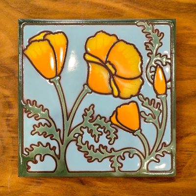 6X6 TILE - ALHAMBRA - GOLDEN POPPIES