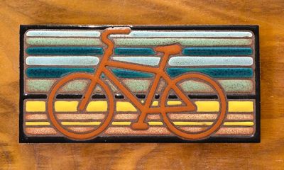 3X6 TILE - RETRO BICYCLE - GREEN/BROWN