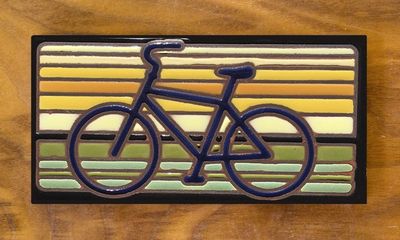 3X6 TILE - RETRO BICYCLE - BLUE/YELLOW