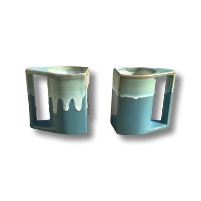 BLUE / SEAFOAM ARTISAN MUG (BABY BLUE MELT)