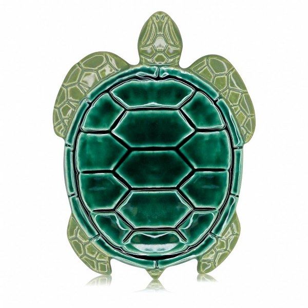 HANDMADE 5&quot; GLAZED CERAMIC TURTLE DISH