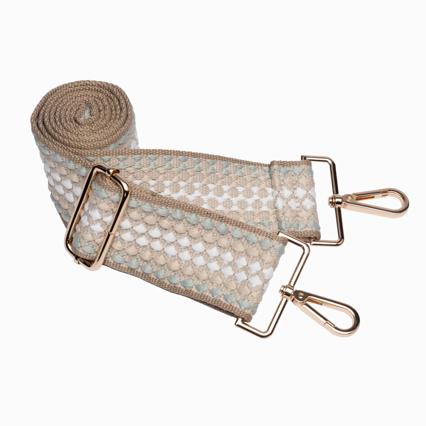 SEAFOAM PATTERNED STRAP W/ GOLD HARDWARE