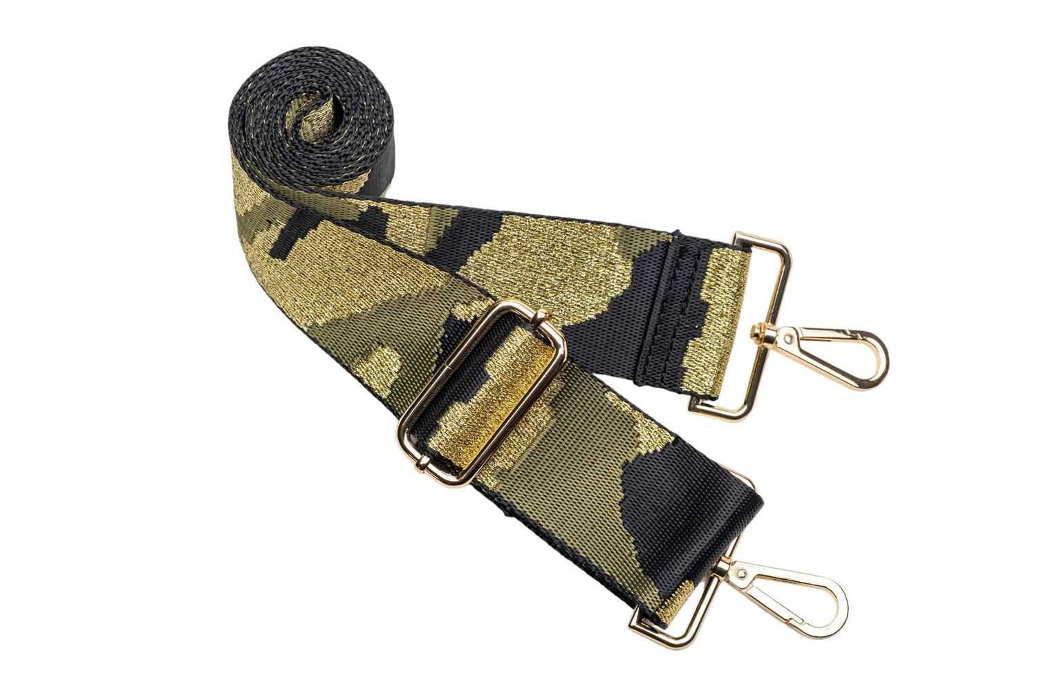 ARMY GREEN CAMO STRAP W/ GOLD HARDWARE
