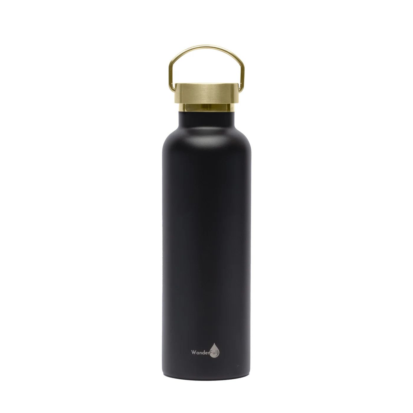 Black with Gold top Insulated Water Bottle- 24 Oz