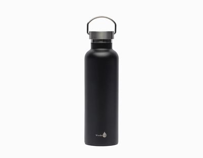 Black with Silver top Insulated Water Bottle- 24 Oz