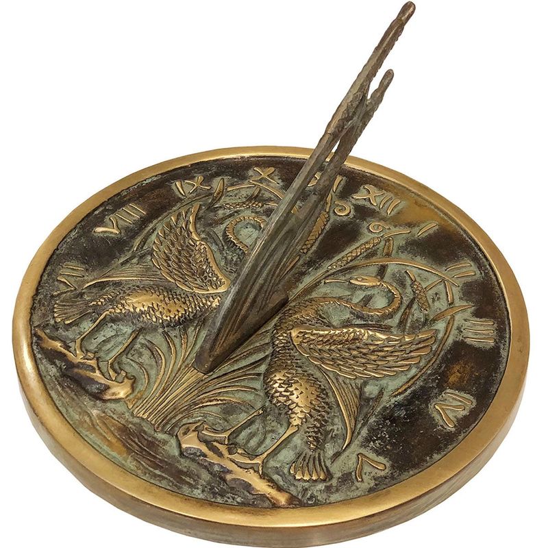 Rome Solid Brass Swan Sundial, 10&quot; Dia,