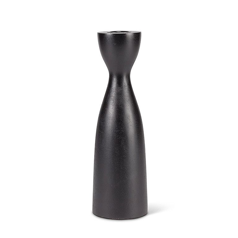 Lg Curvy Taper Holder-Black-9&quot;H