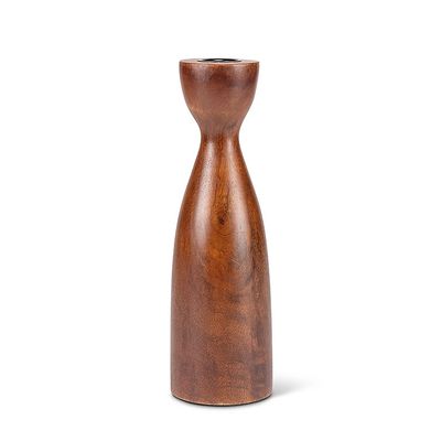 Large Curvy Taper Holder-Brown-9&quot;H