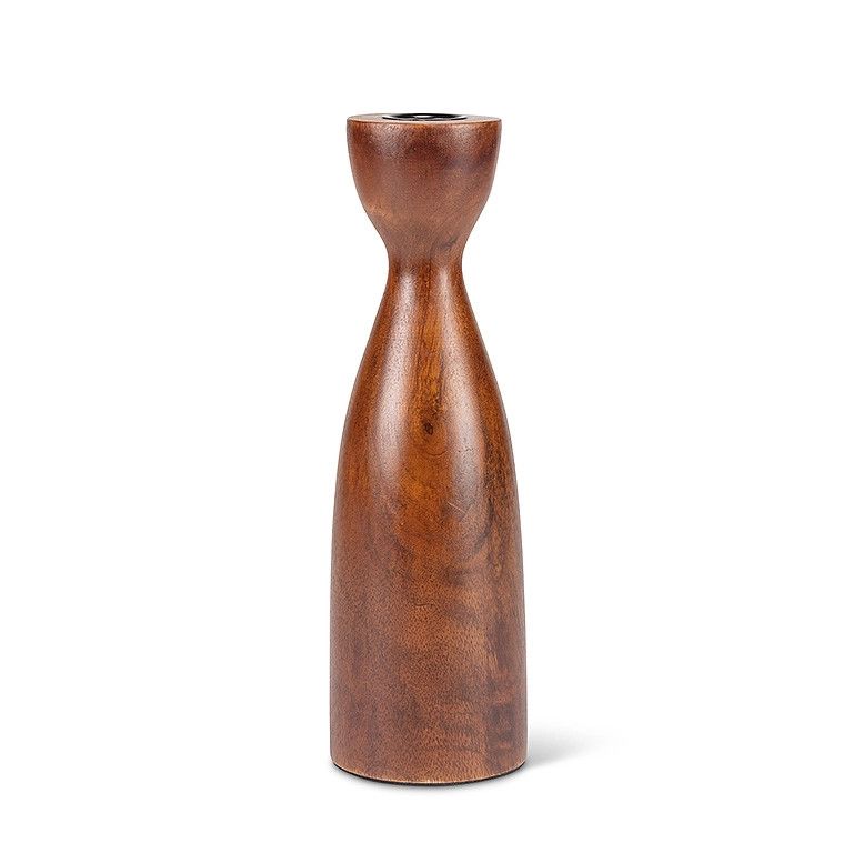 Large Curvy Taper Holder-Brown-9&quot;H