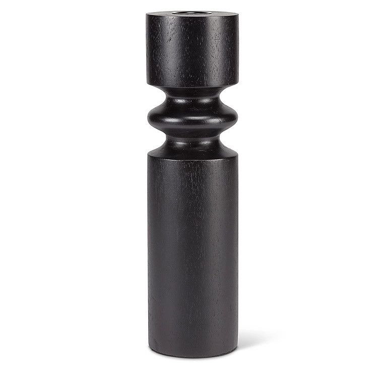 Lg Turned Taper Holder-Blk-10&quot;H