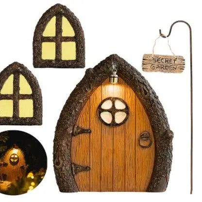 FD003 Fairy Door with Light and Windows – Glow in the Dark