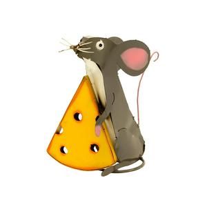 METAL MOUSE W/ CHEESE YARD ART (11&quot; X 6&quot; X 12&quot;)