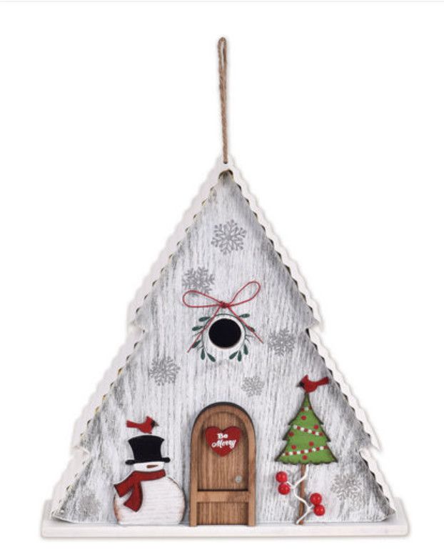 WHITE TREE HOLIDAY BIRDHOUSE