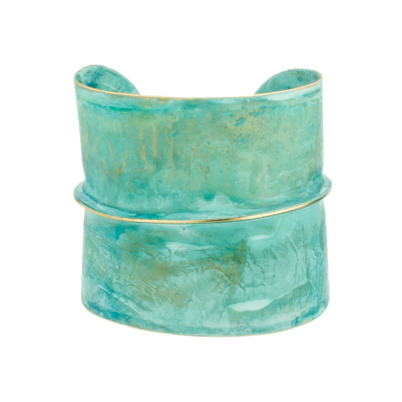 HALF &amp; HALF CUFF BRACELET LARGE - PATINA