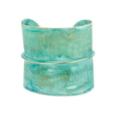 HALF &amp; HALF CUFF BRACELET LARGE - PATINA