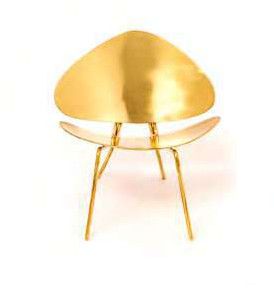 MINI LOUNGE CHAIR METAL SCULPTURE - BRASS (3&quot; TALL)