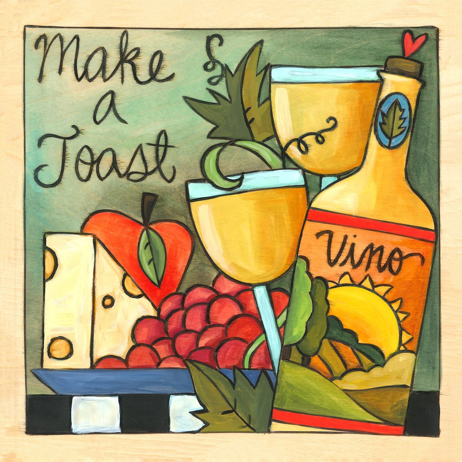 &quot;Wine Down&quot; Wall Art - 9x9 Make a Toast
