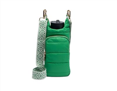 KELLY GREEN MATTE HYDROBAG W/ GREEN AND WHITE STRAP