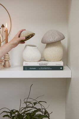 Capped Mushroom Canister Small  (5.25&quot; X 6.75&quot;)