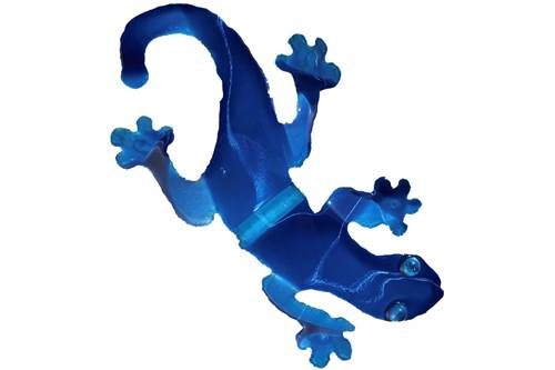 GECKO METAL WALL ART - BLUE (17X10)