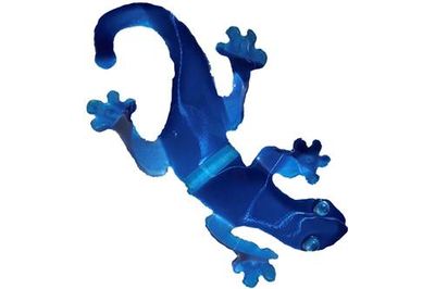 GECKO METAL WALL ART - BLUE (17X10)