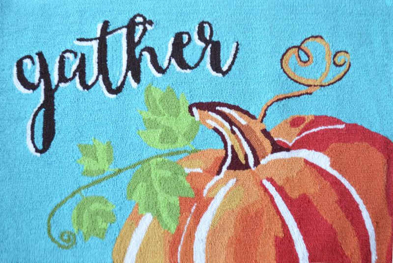 INDOOR / OUTDOOR RUG GATHER HARVEST TEAL (24X34&quot;)