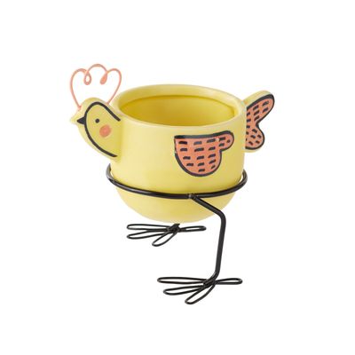 Yellow Birdy Pot 5.25&quot;x 3&quot;x 4.75&quot;