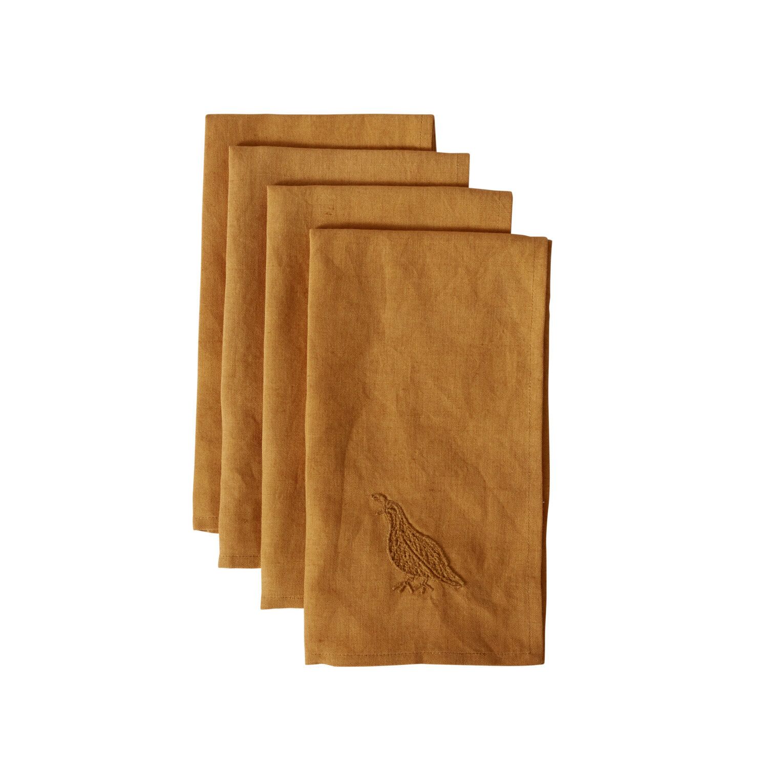 TABLE NAPKINS - ORANGE QUAIL - SET OF 4